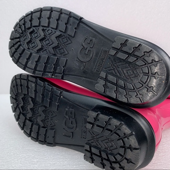 UGG Rubber Mid Rain Boots Bright Pink - Girls 5 - Picture 8 of 9